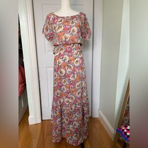 1970s Flower Power Bohemian  2-Piece